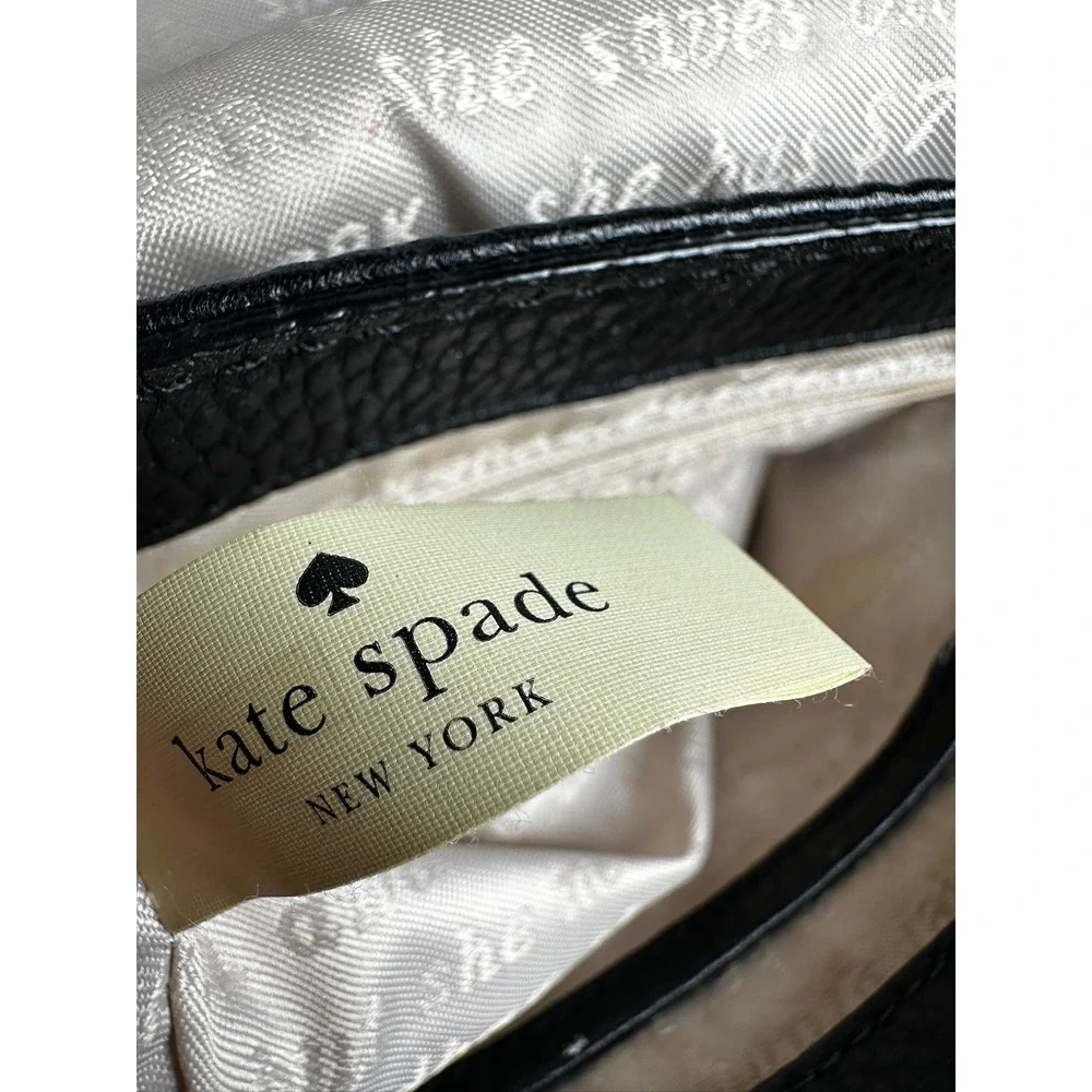 Kate Spade Black Pebbled Leather Spencer Court Lavinia Crossbody‎ Purse Classic